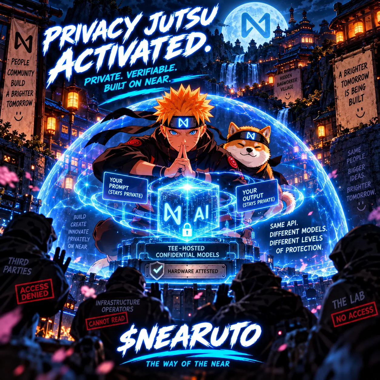 A shinobi forms the privacy jutsu